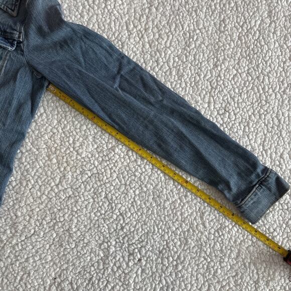 Levis Jean Jacket Women Medium Blue Trucker Biker Western Denim Button Up Top - Picture 7 of 13